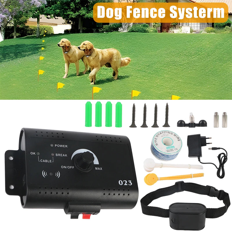 Cerca Electronico Pet Fence System Containment Dog Training Collar Pet Accessories Electric Dog Fence Sound Shocked Collar Waterproof