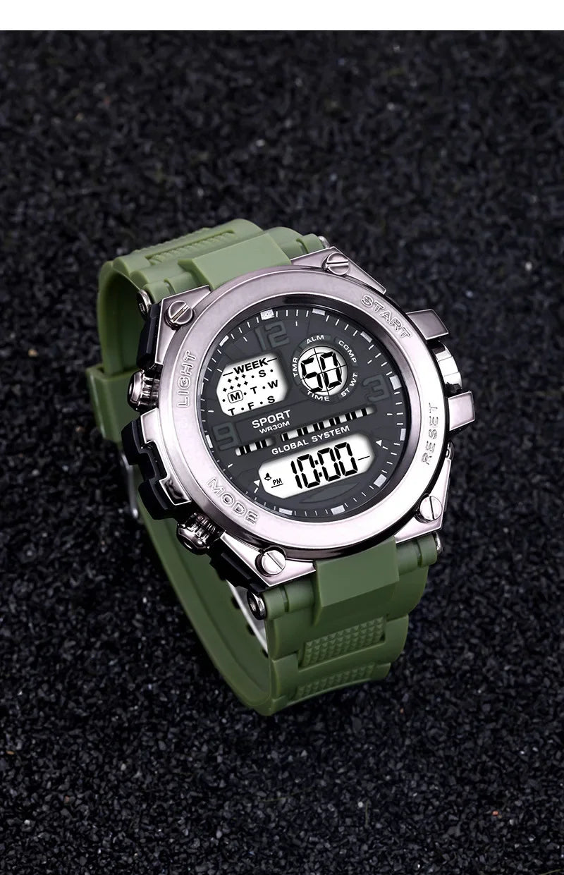 Watch Waterproof Luminous Alarm Clock Men LED Digital Watch Large dial Electronic Wristwatch for Man