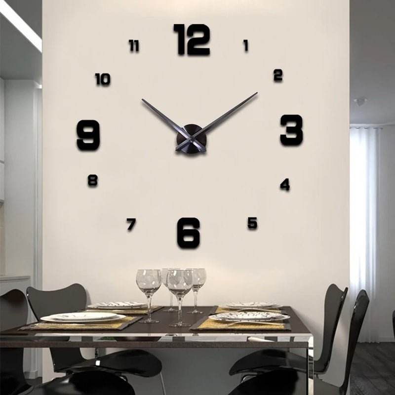 Relogio Mirror DIY Wall Clock Watch 3D Wall Stickers Large Decorative Quartz Clocks Acrylic Modern Design Home Living Room Stickers