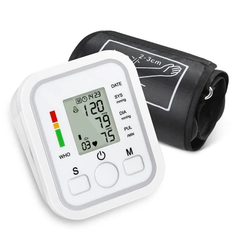 Blood Pressure Medical Digital Arm BP Monitor Tensiometer Tonometer Automatic Sphygmomanometer Heart Rate Pulse Meter Oximeter