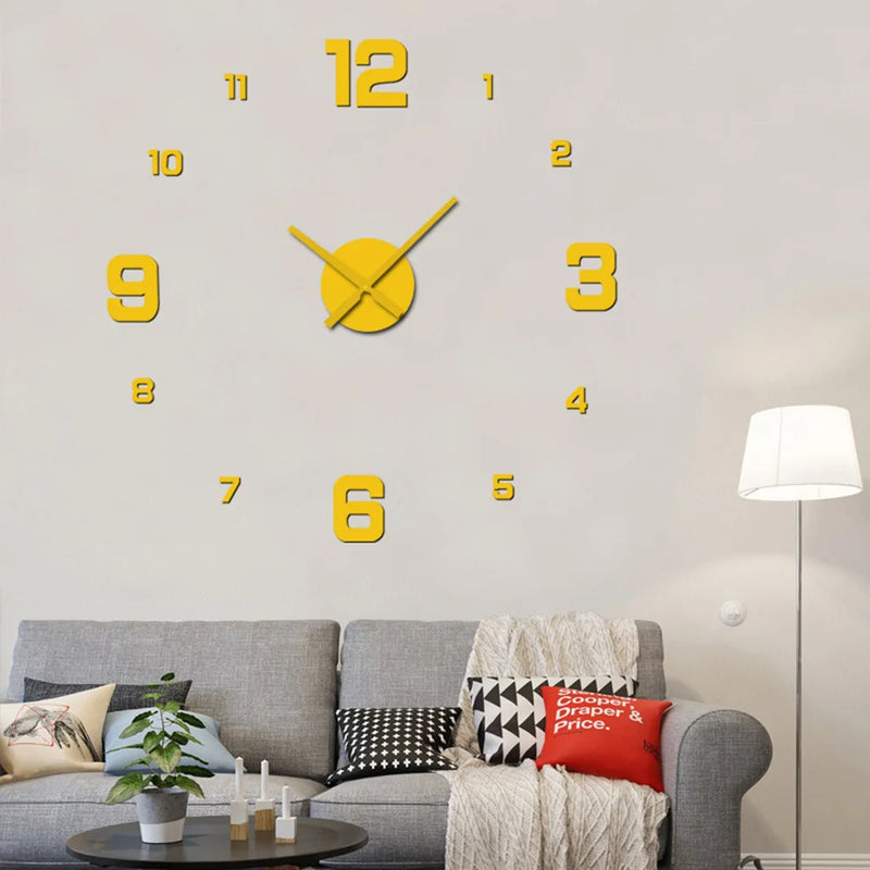 Relogio Mirror DIY Wall Clock Watch 3D Wall Stickers Large Decorative Quartz Clocks Acrylic Modern Design Home Living Room Stickers