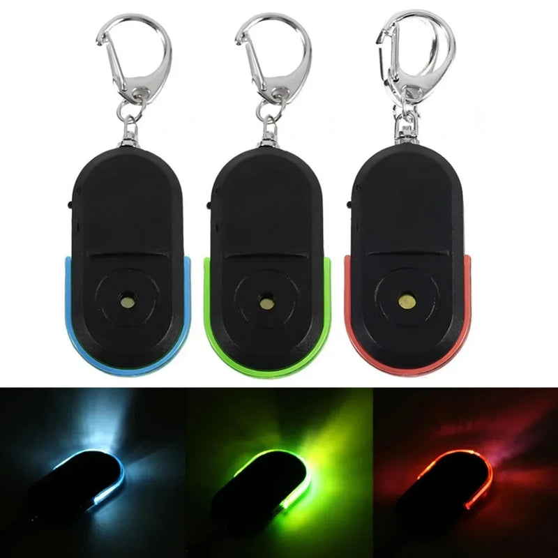 Anti-Lost LED Whistle Key Finder Flashing Beeping Sound Control Alarm Anti-Lost Key Locator Finder Tracker With Key Ring In Stock