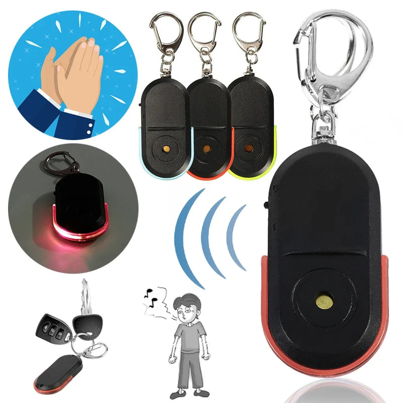 Anti-Lost Alarm Key Finder Locator Keychain Whistle Sound With LED Light Mini Anti Lost Key Finder