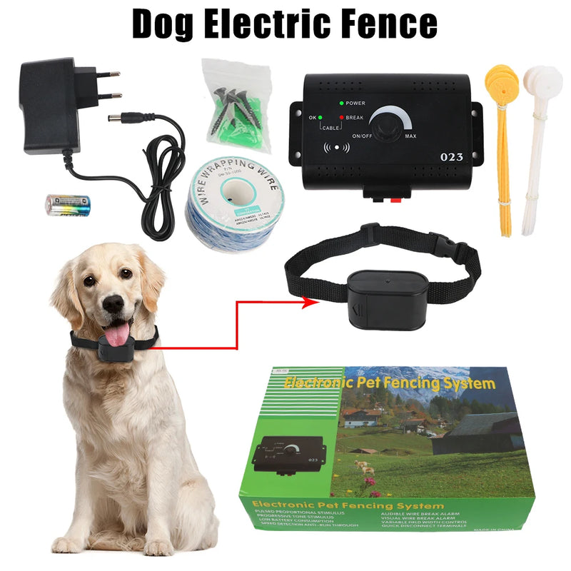 Cerca Electronico Pet Fence System Containment Dog Training Collar Pet Accessories Electric Dog Fence Sound Shocked Collar Waterproof