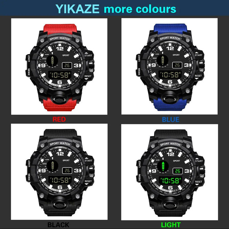 Watch LED Digital Men Sport Watches Fitness Electronic Watch Multifunction Military Sports Watches Clock Kids Gifts