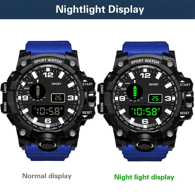 Watch LED Digital Men Sport Watches Fitness Electronic Watch Multifunction Military Sports Watches Clock Kids Gifts