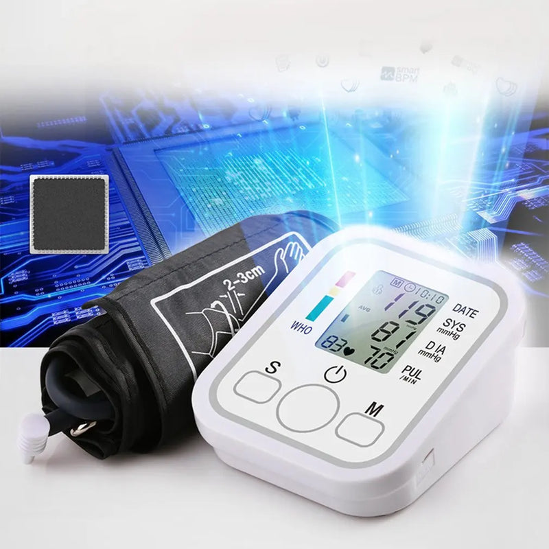 Blood Pressure Medical Digital Arm BP Monitor Tensiometer Tonometer Automatic Sphygmomanometer Heart Rate Pulse Meter Oximeter