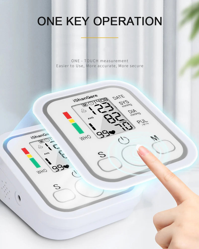 Blood Pressure Monitor Digital Tonometer Upper Arm Blood Pressure Meter Automatic BP Medical Sphygmomanometer Pulse