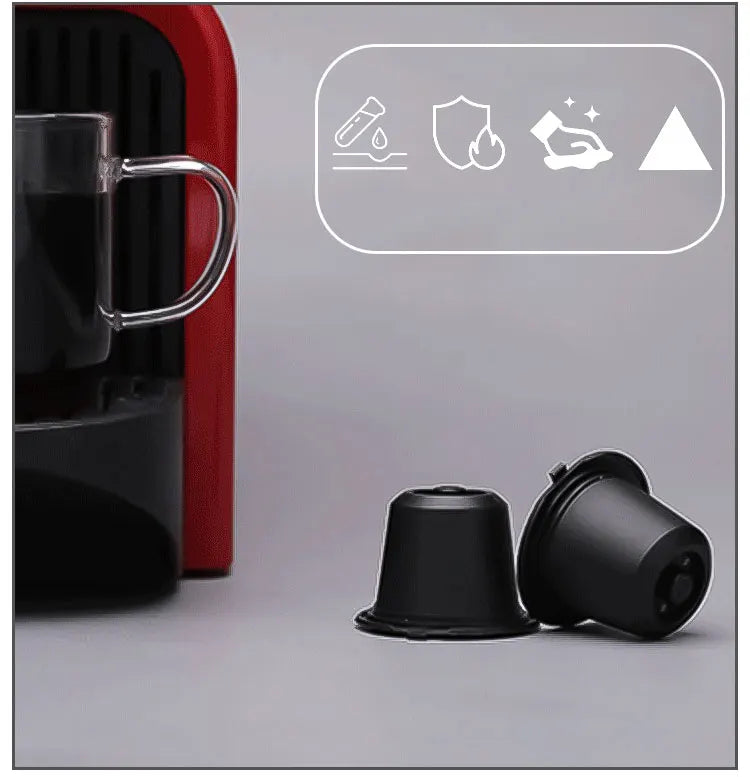 6PCS Refillable Reusable Nespresso Coffee Capsule Reutilisable Nespresso Pods with a Spoon a Brush