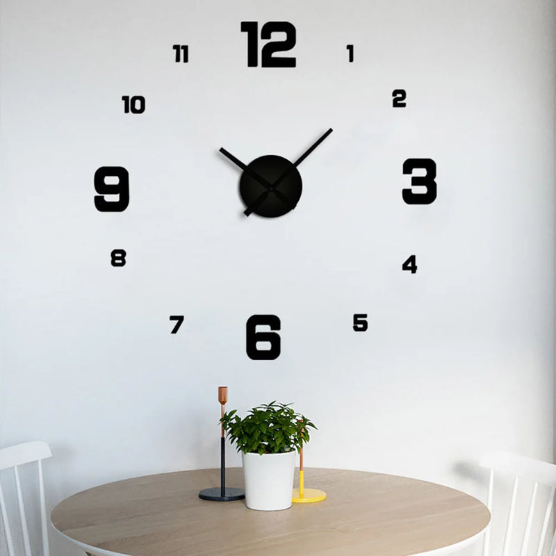 Relogio Mirror DIY Wall Clock Watch 3D Wall Stickers Large Decorative Quartz Clocks Acrylic Modern Design Home Living Room Stickers