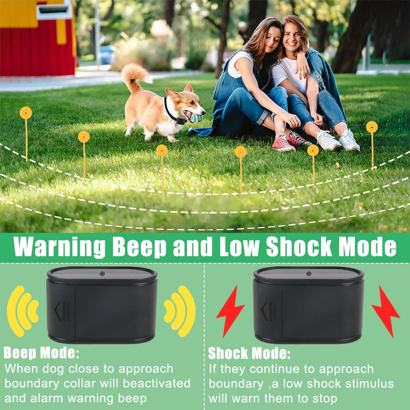 Cerca Electronico Pet Fence System Containment Dog Training Collar Pet Accessories Electric Dog Fence Sound Shocked Collar Waterproof