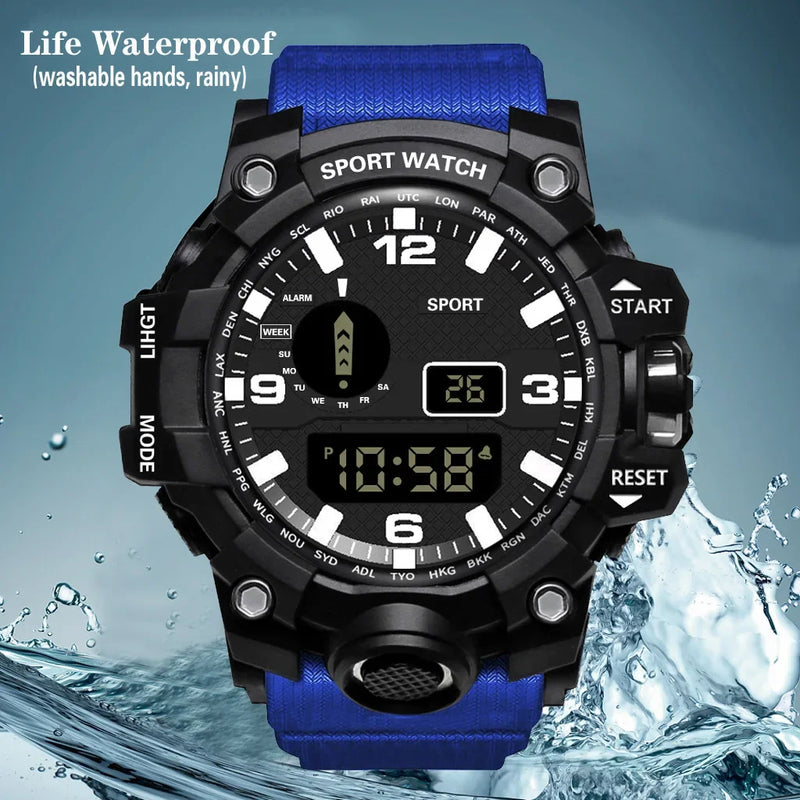 Watch LED Digital Men Sport Watches Fitness Electronic Watch Multifunction Military Sports Watches Clock Kids Gifts