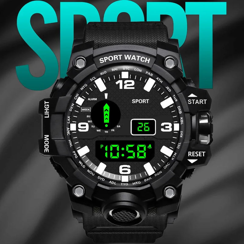 Watch LED Digital Men Sport Watches Fitness Electronic Watch Multifunction Military Sports Watches Clock Kids Gifts