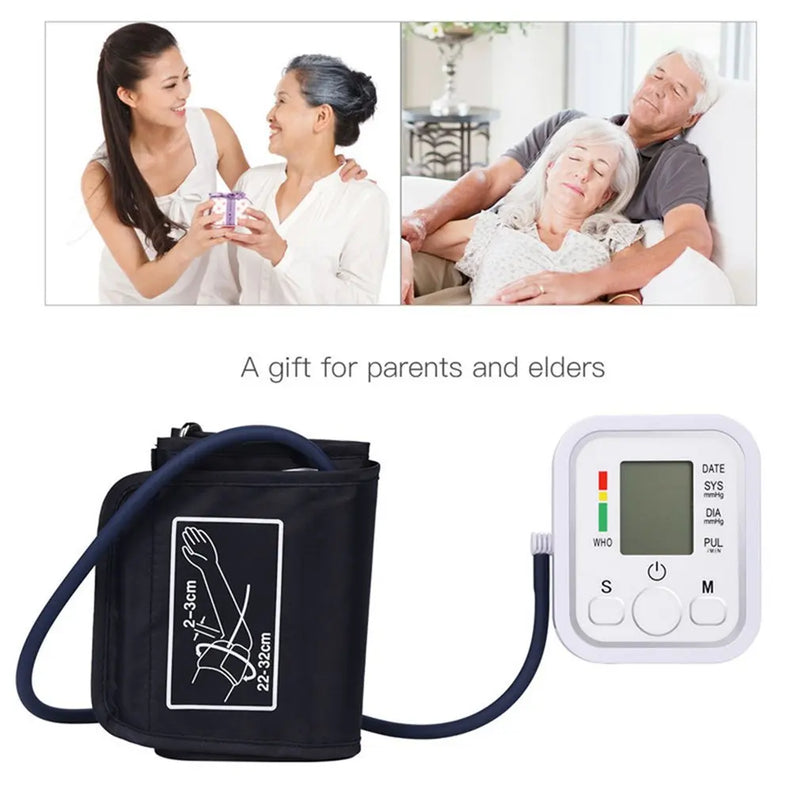 Blood Pressure Medical Digital Arm BP Monitor Tensiometer Tonometer Automatic Sphygmomanometer Heart Rate Pulse Meter Oximeter