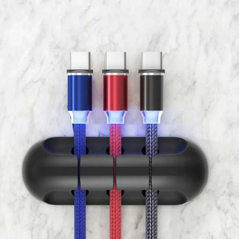 USB Cable Organizer Silicone Cable Winder Desktop Tidy Management Clips Cable Holder For Mouse Keyboard Headphone Wire Organizer