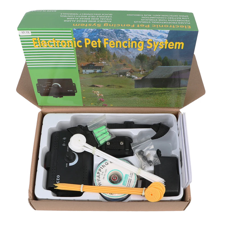 Cerca Electronico Pet Fence System Containment Dog Training Collar Pet Accessories Electric Dog Fence Sound Shocked Collar Waterproof